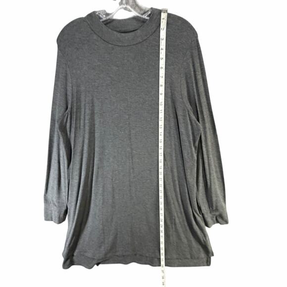 Eileen Fisher Lyocell Stretch Mock Neck Tunic Dress Large Gray Minimalist Modern - Picture 7 of 13